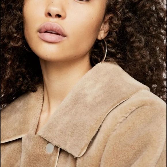 Free People Sherpa Coat Oversized  Leather Lined - Picture 6 of 8